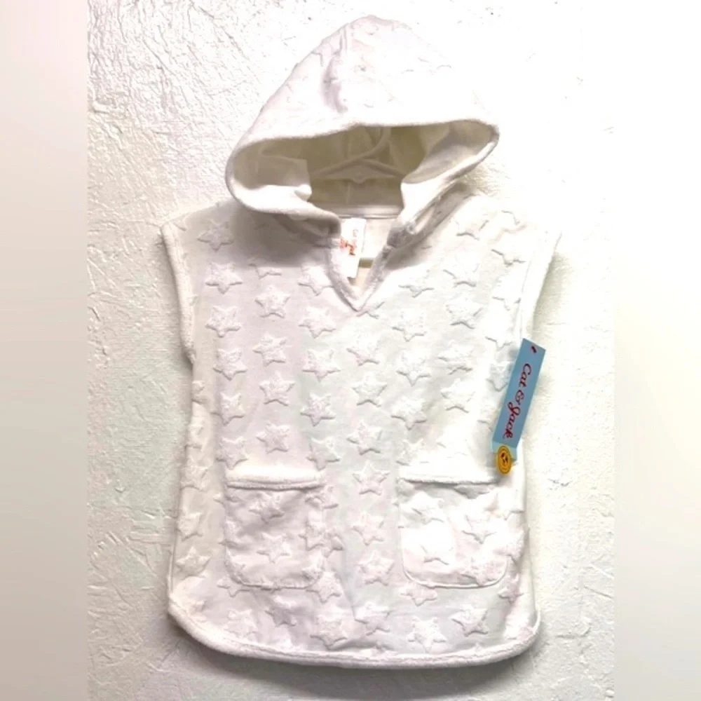 𝅺BABY Girls' Star Print Hooded Cover up - Cat & Jack - Size 12 mo